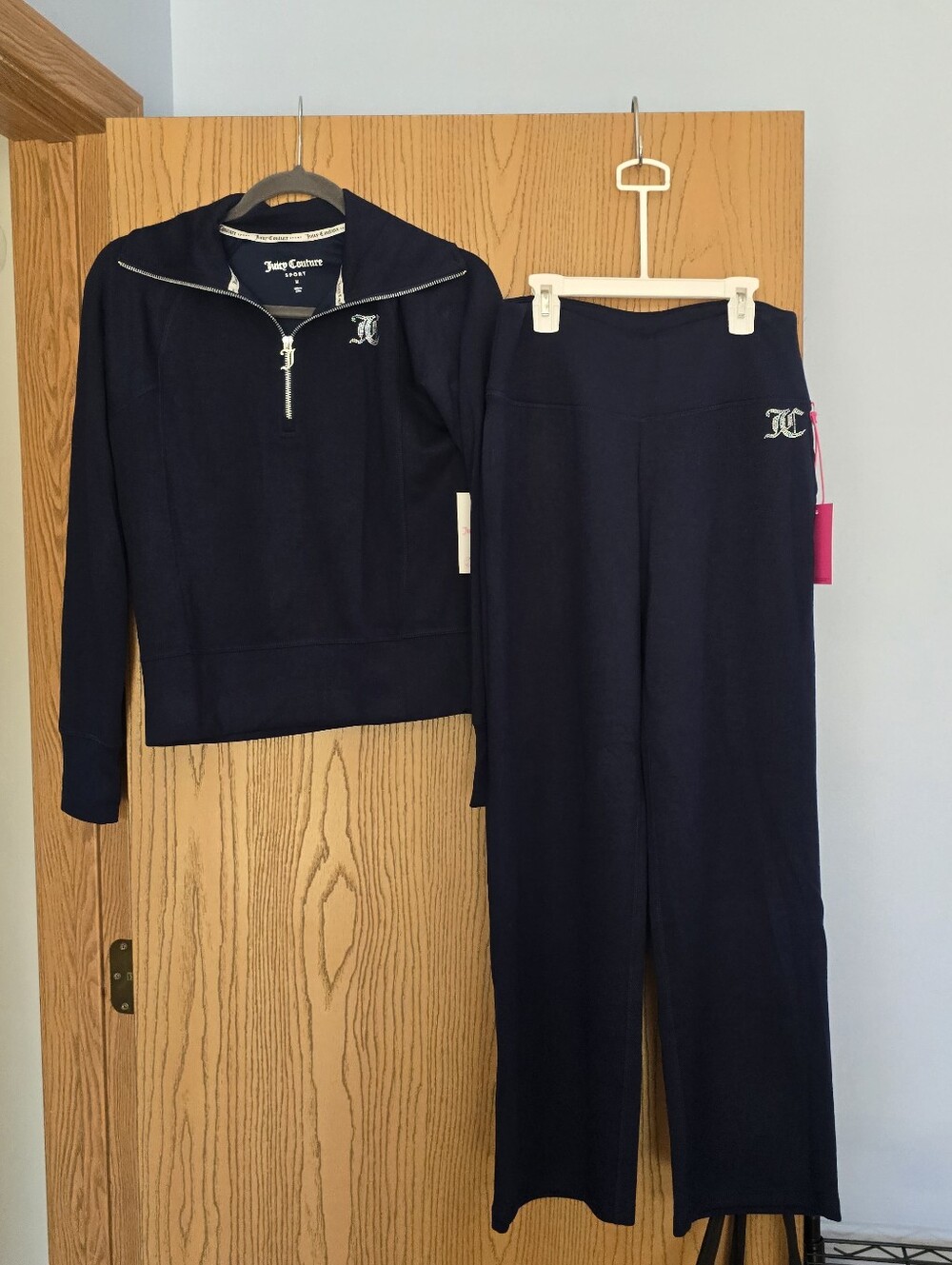 Nwt Juicy Couture Navy Half-Zip Pullover and Track Pants Set